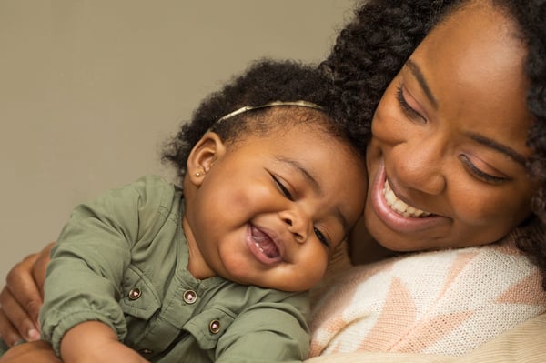 Baby and mother happy